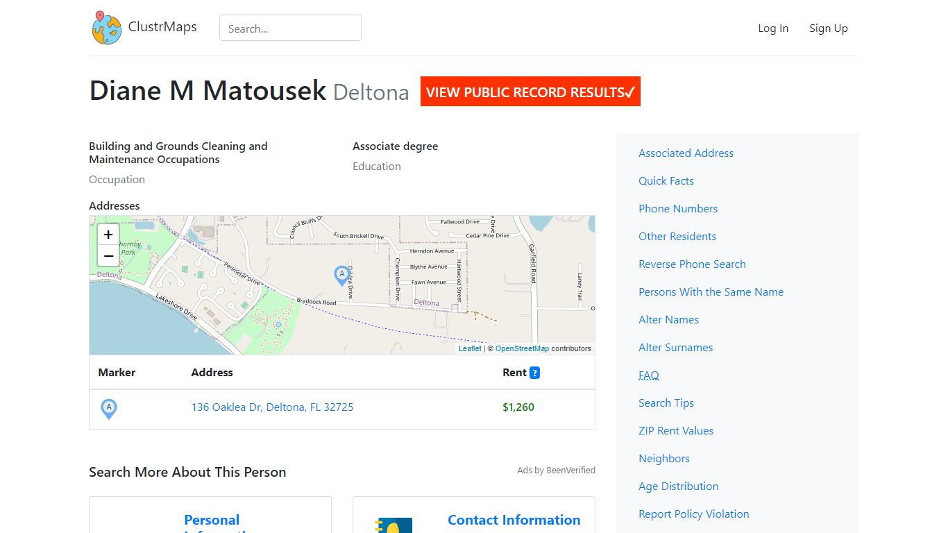 Diane M Matousek, Deltona Public Records Instantly